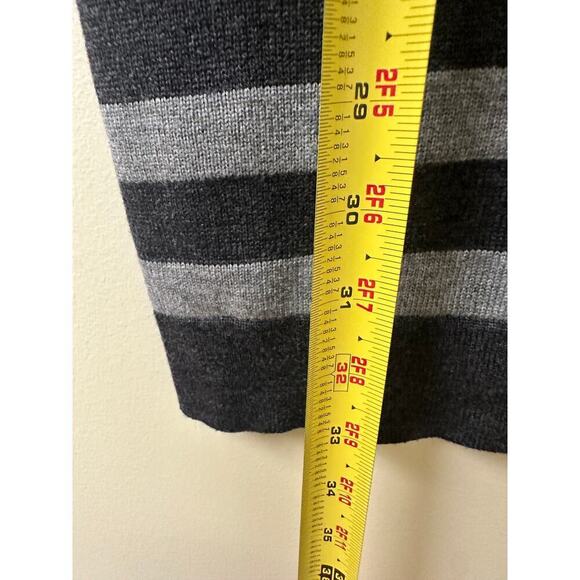 Calvin Klein Size Small Knit Sweater Mini Dress Black Gray Striped Closet Staple - Picture 7 of 8